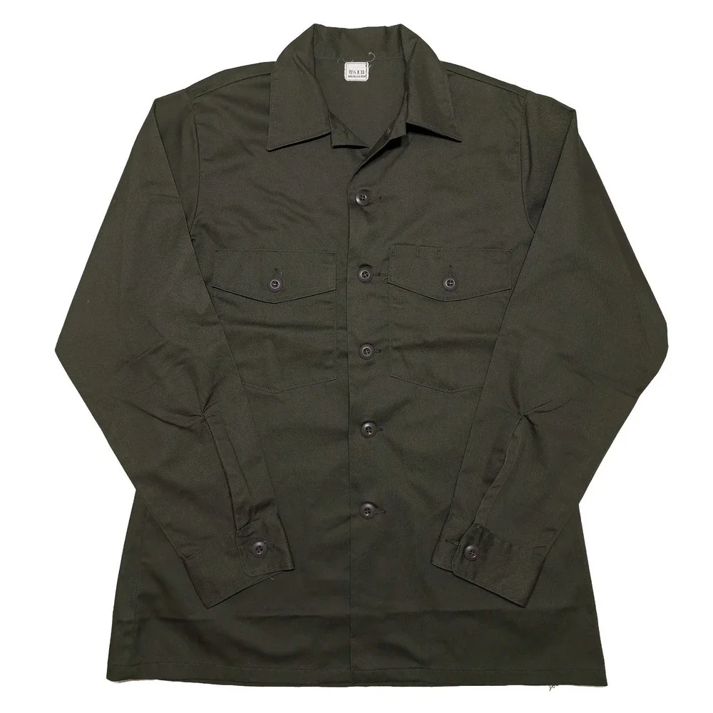 Vintage 1970s US Military Long Sleeve Utility Shirt 8405-00-615-0026 15.5 x 33